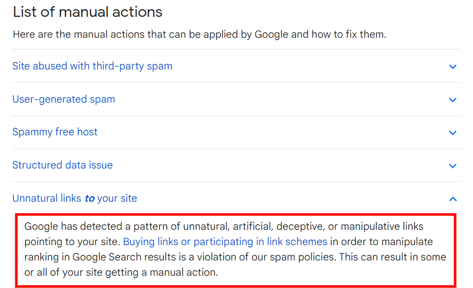 Google's policy on link schemes